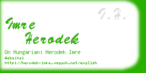 imre herodek business card